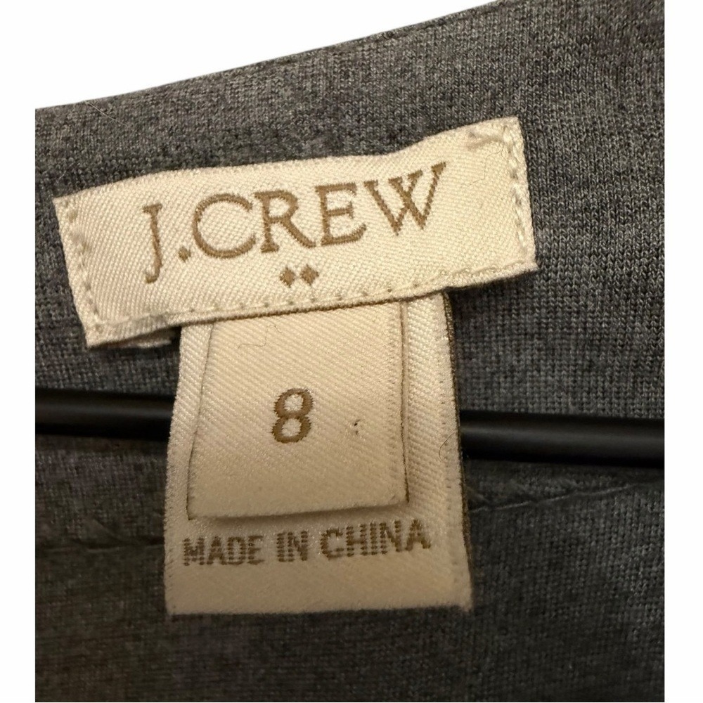 J. Crew Minimalist Gray Black Colorblock Tailored Ponte Dress 8 Modern Workwear - Picture 4 of 7